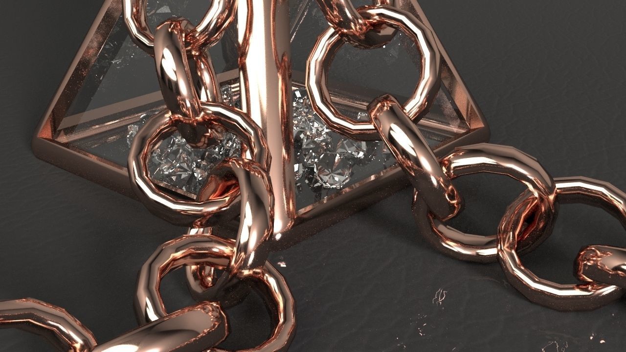 Pyramid Pendant Free 3D model_14