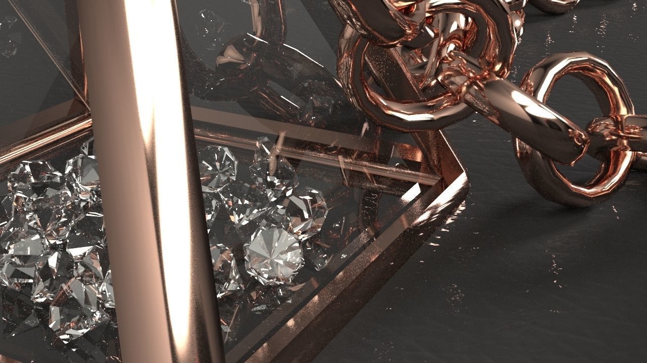 Pyramid Pendant Free 3D model_13