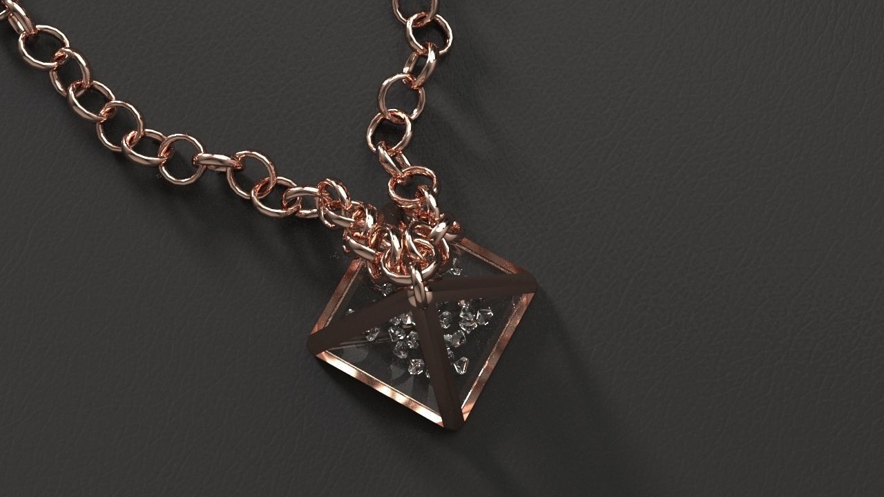 Pyramid Pendant Free 3D model_10