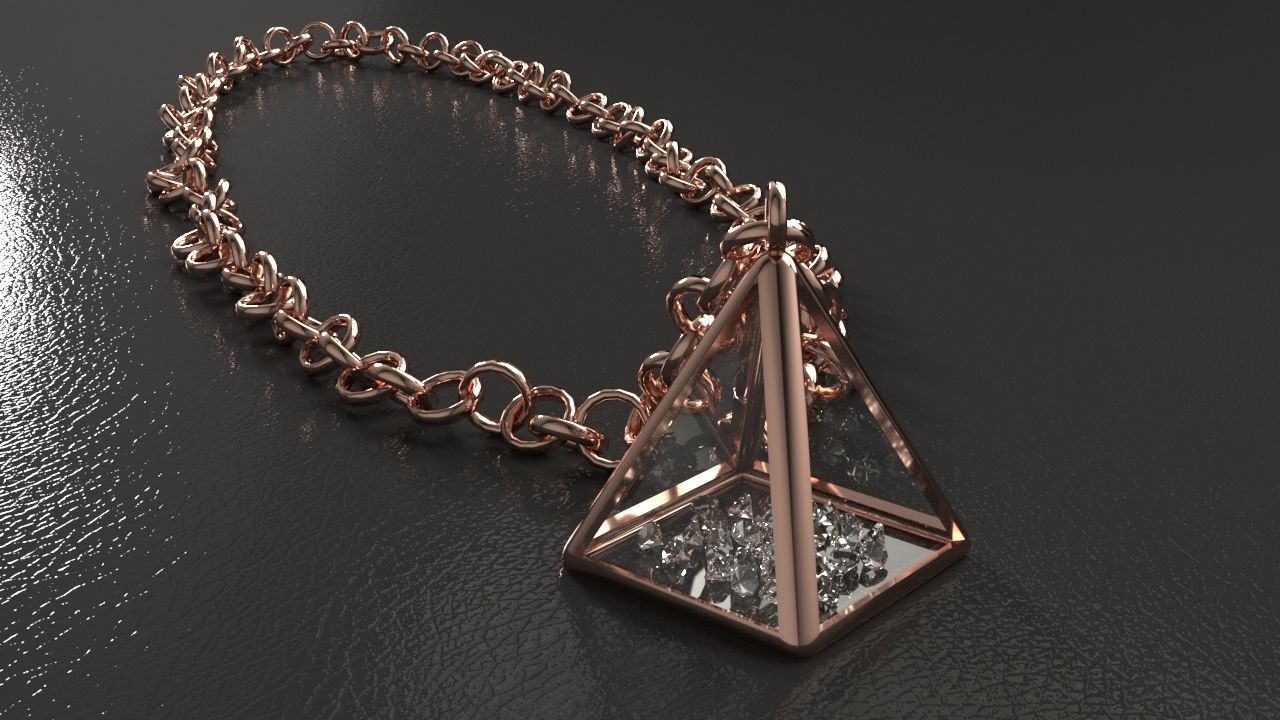 Pyramid Pendant Free 3D model_4