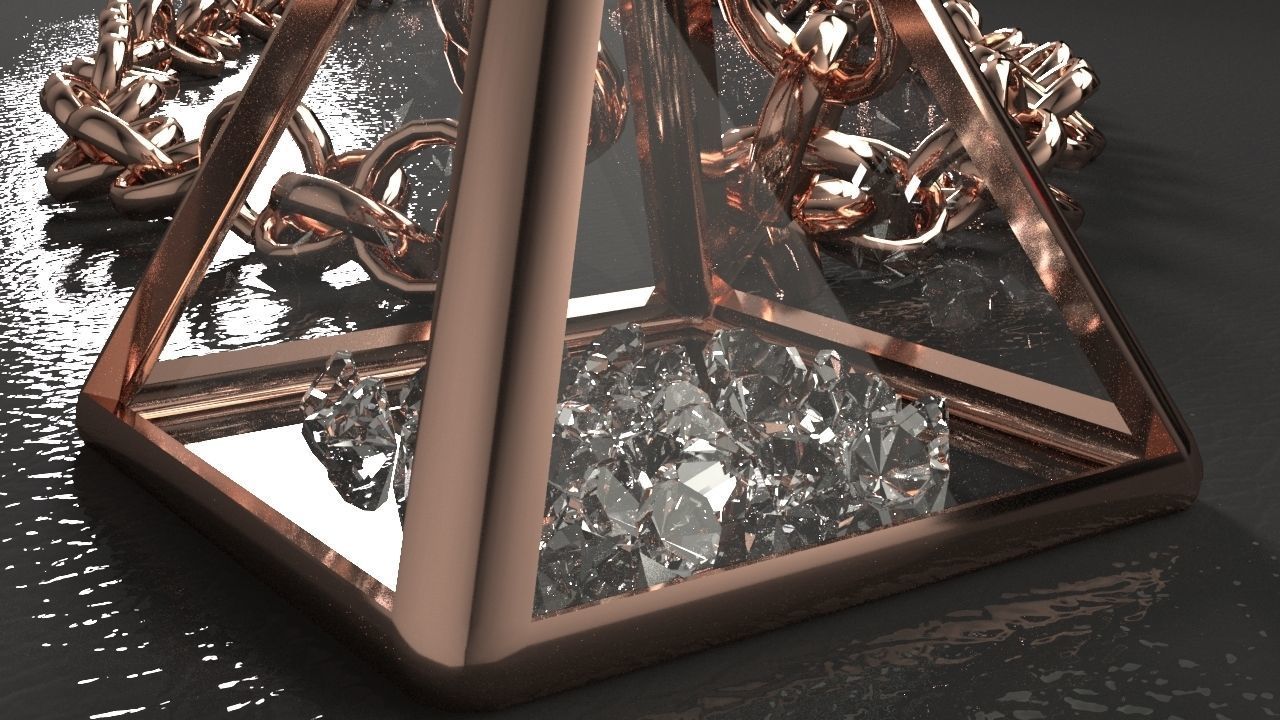 Pyramid Pendant Free 3D model_9