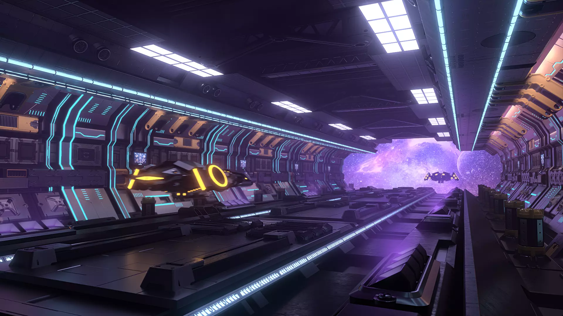 Scifi Spaceship Corridor  3D model_0