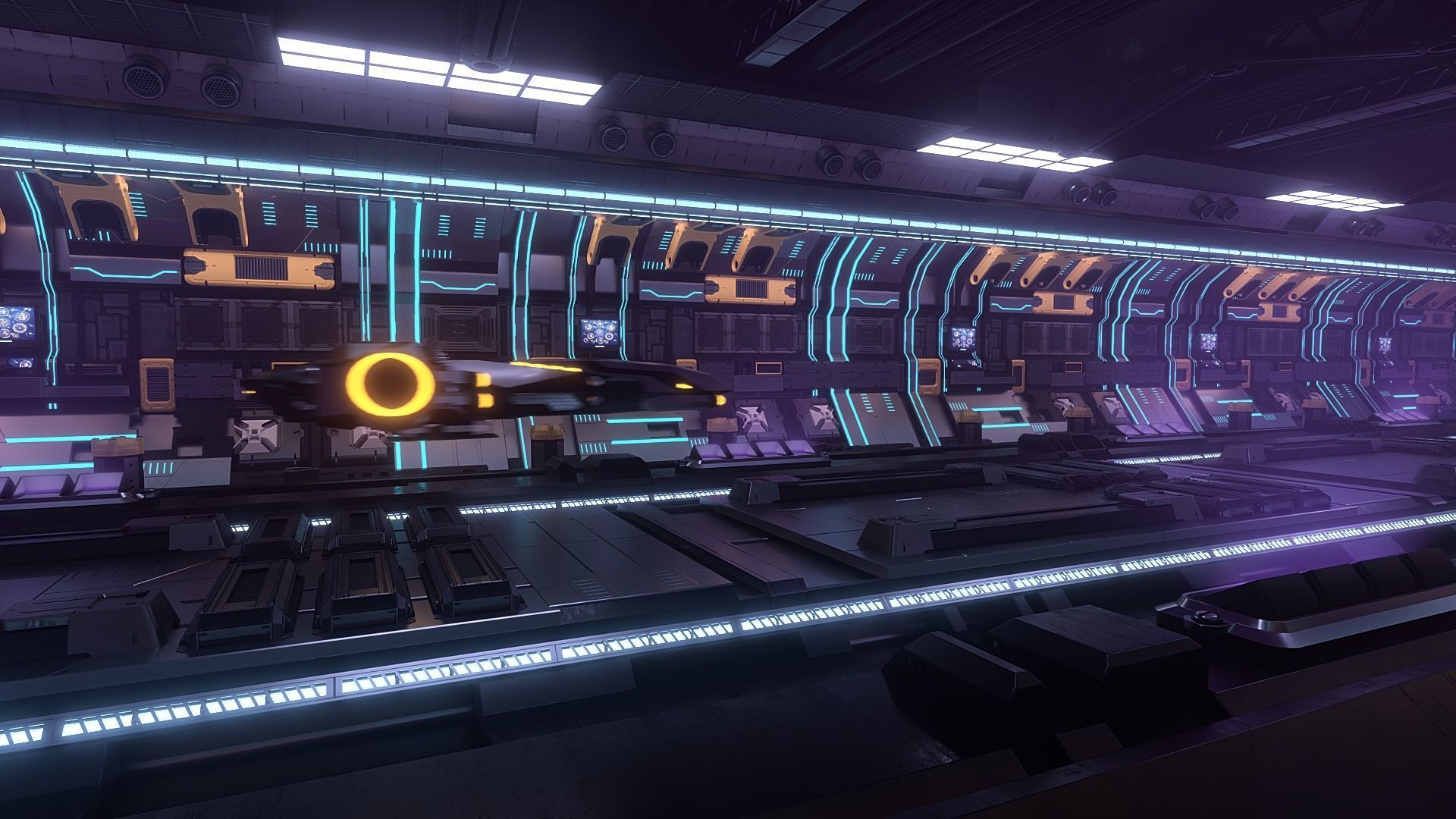 Scifi Spaceship Corridor  3D model_1