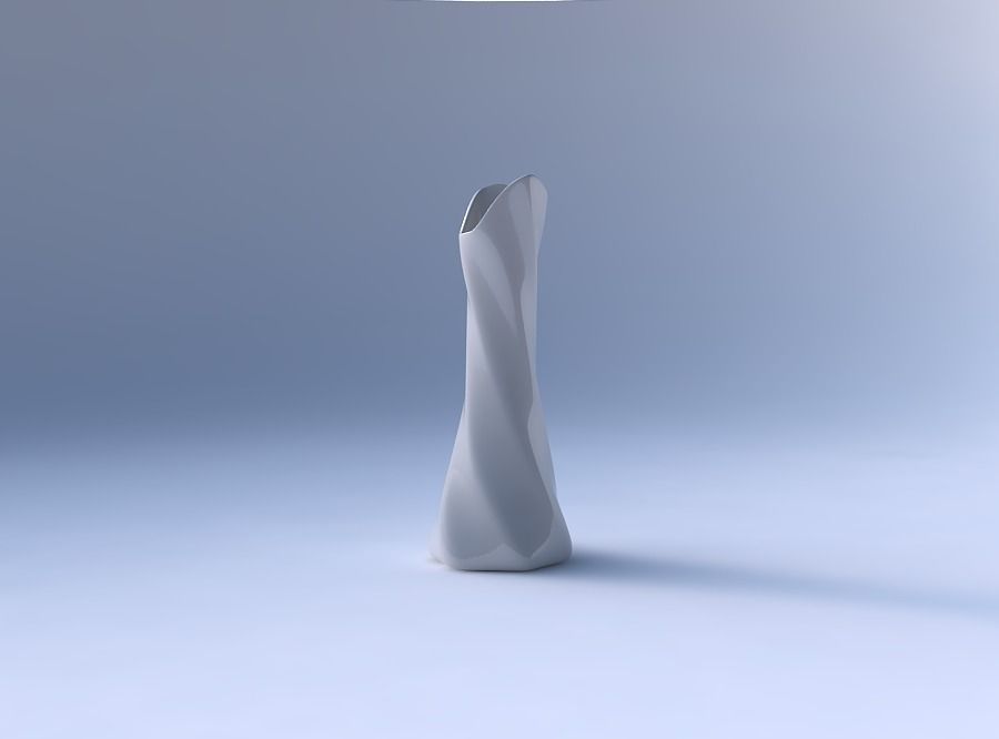 Vase twisted squeezed and bent hexagon 2 smooth 3D print model_4
