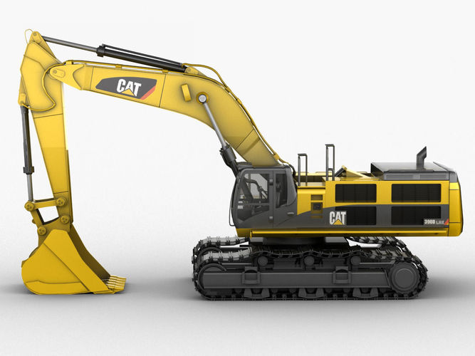 Excavator CAT 390D 3D Model MAX OBJ 3DS FBX C4D LWO LW LWS