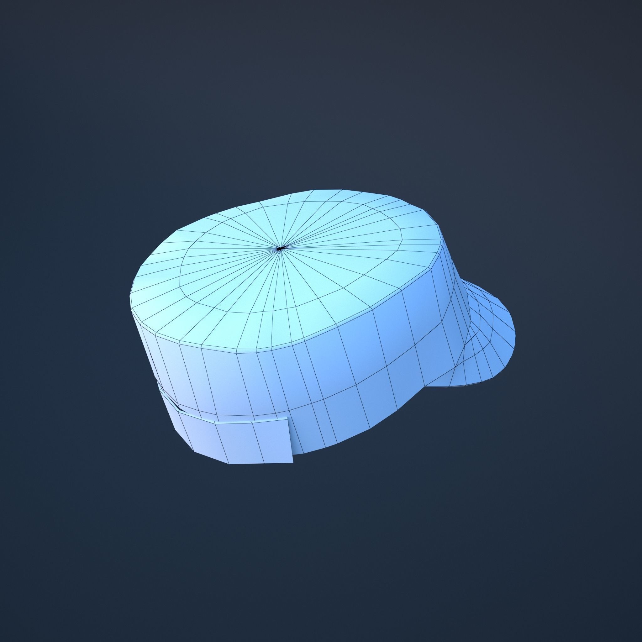 military cap Low-poly 3D model_7