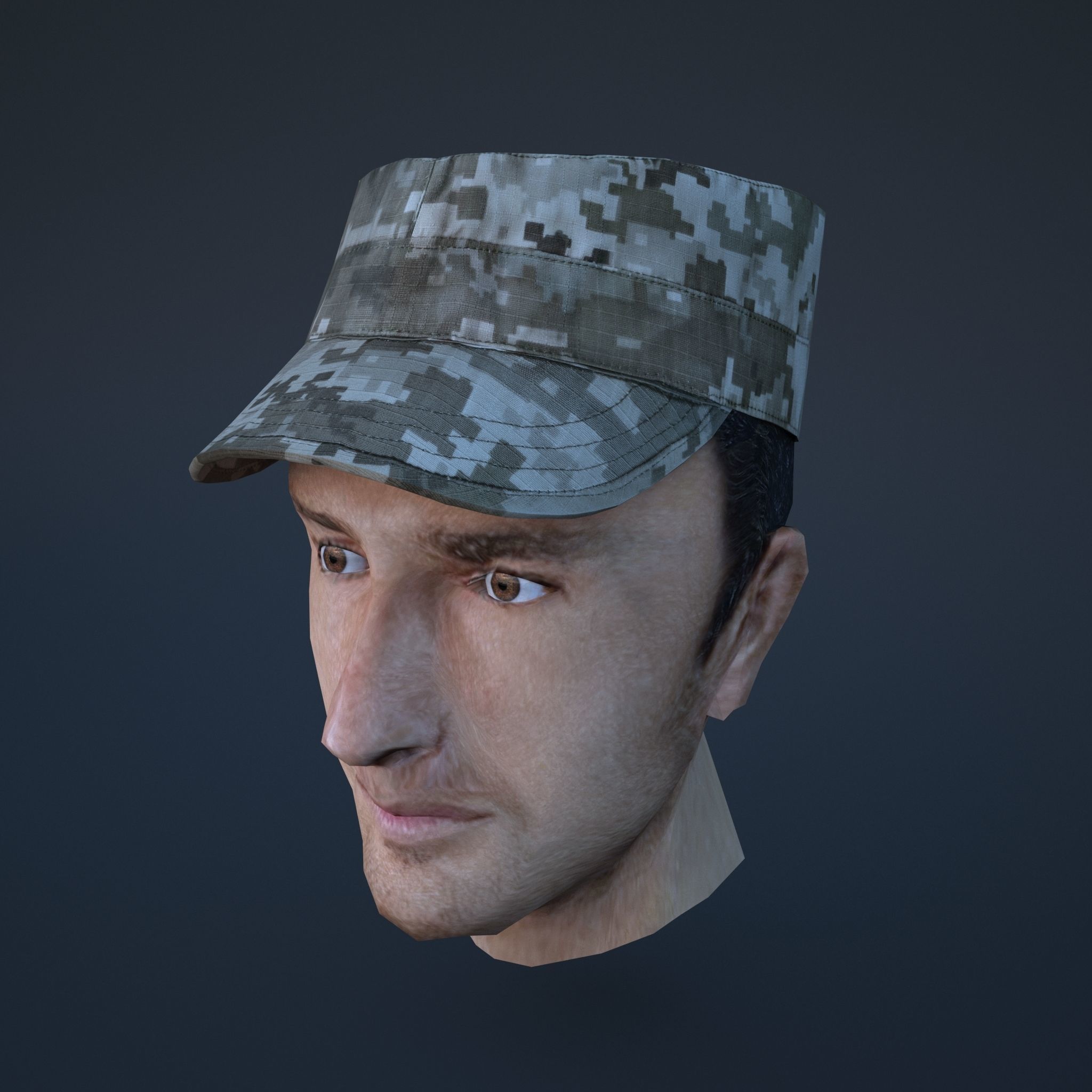 military cap Low-poly 3D model_1