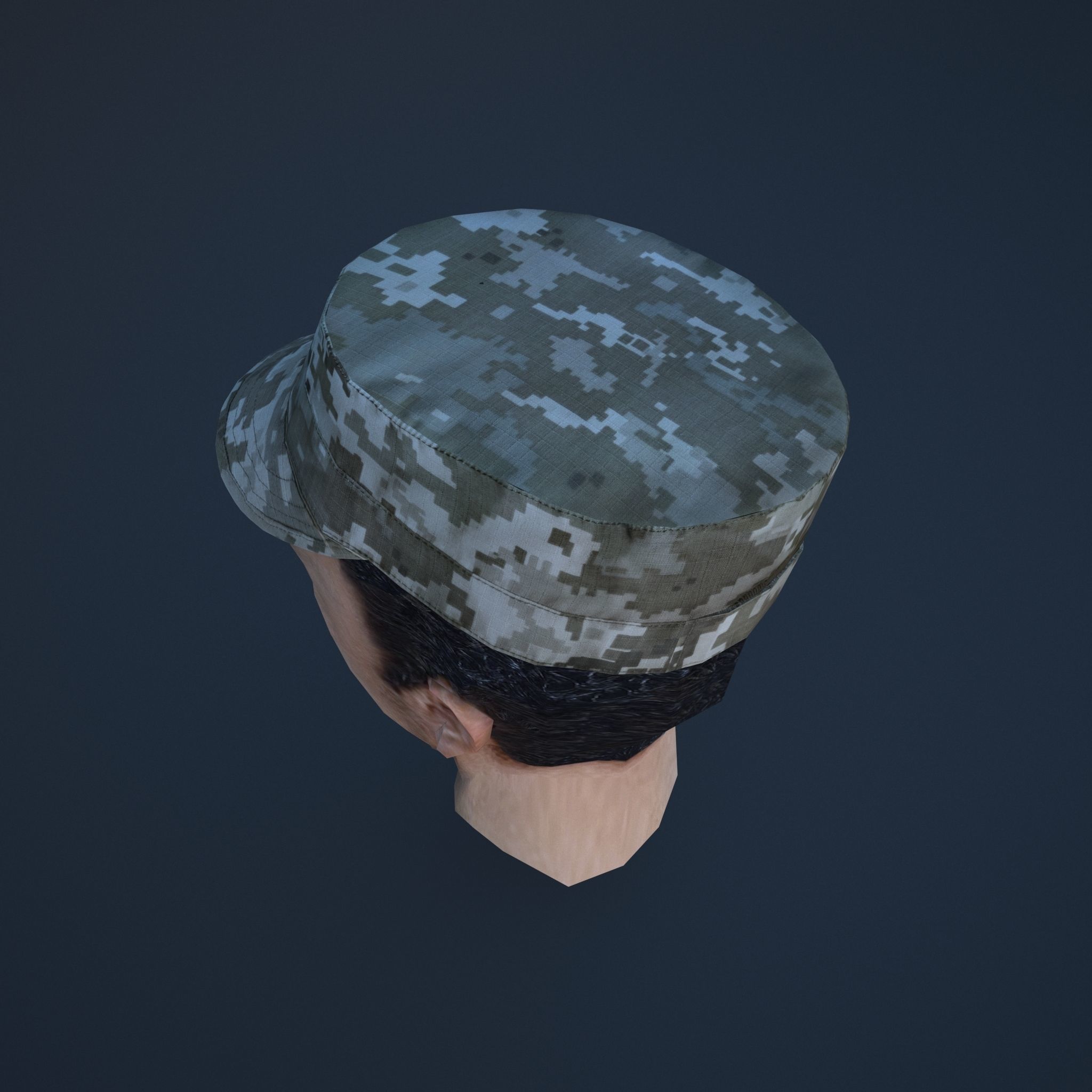 military cap Low-poly 3D model_4