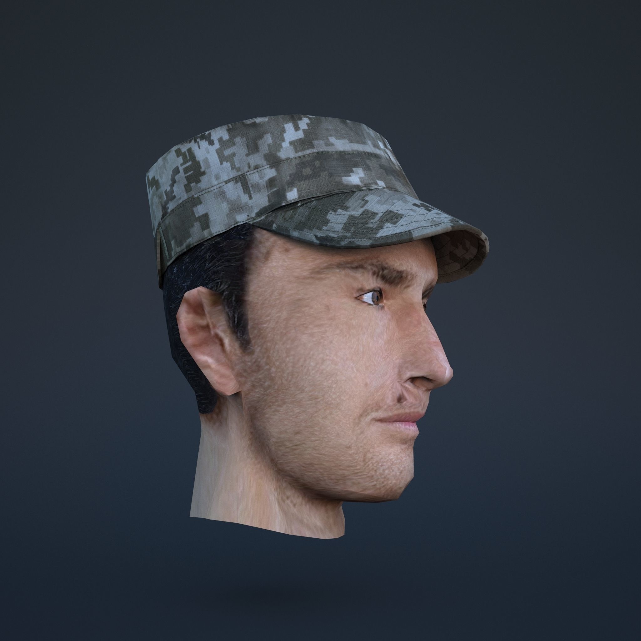 military cap Low-poly 3D model_2