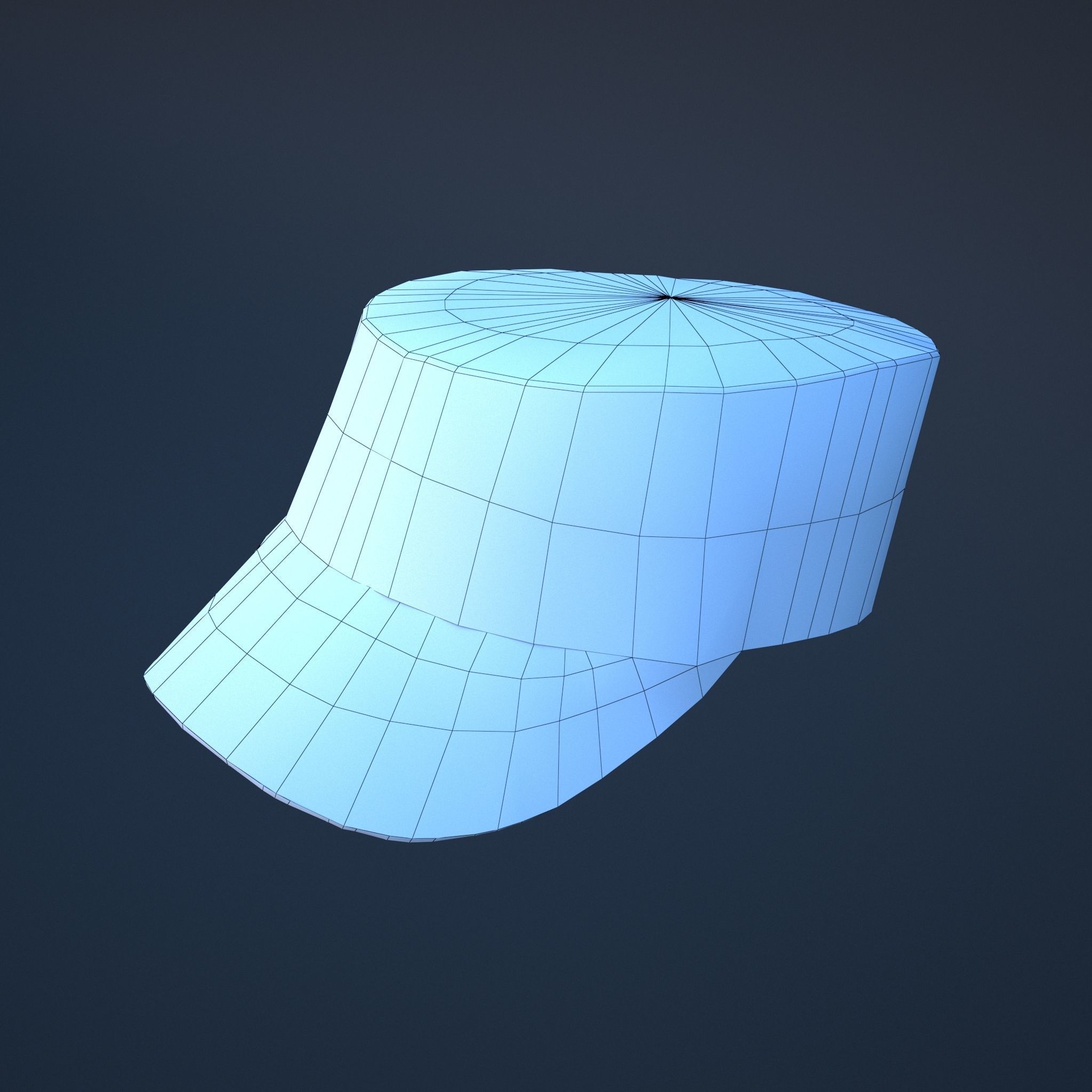 military cap Low-poly 3D model_5