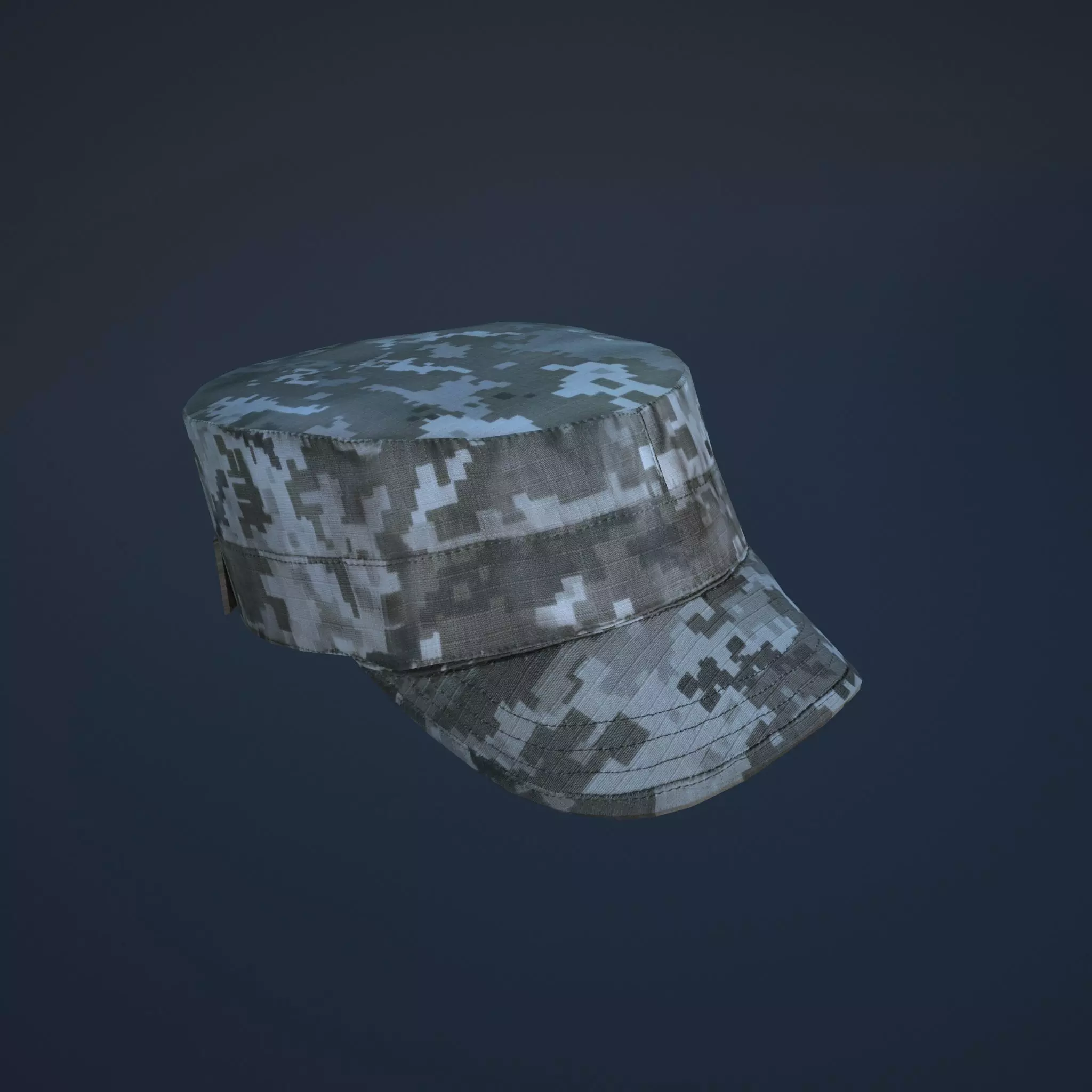military cap Low-poly 3D model_0