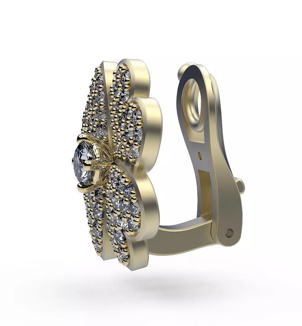 Earrings Clover 3D print model_0