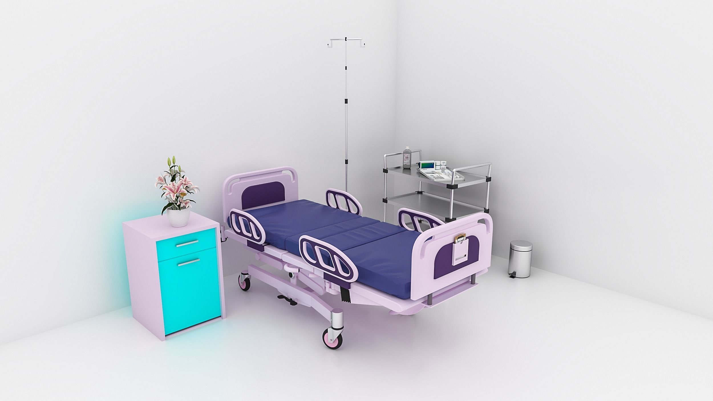 Medical furniture - Equipment - Hospital Bed- 3D model_1