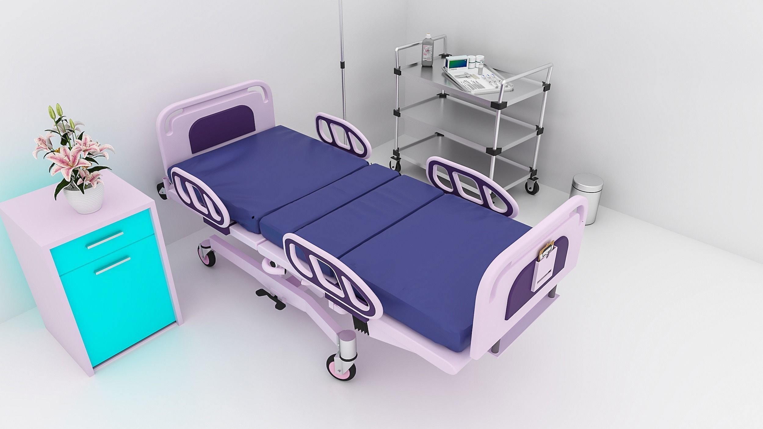 Medical furniture - Equipment - Hospital Bed- 3D model_3