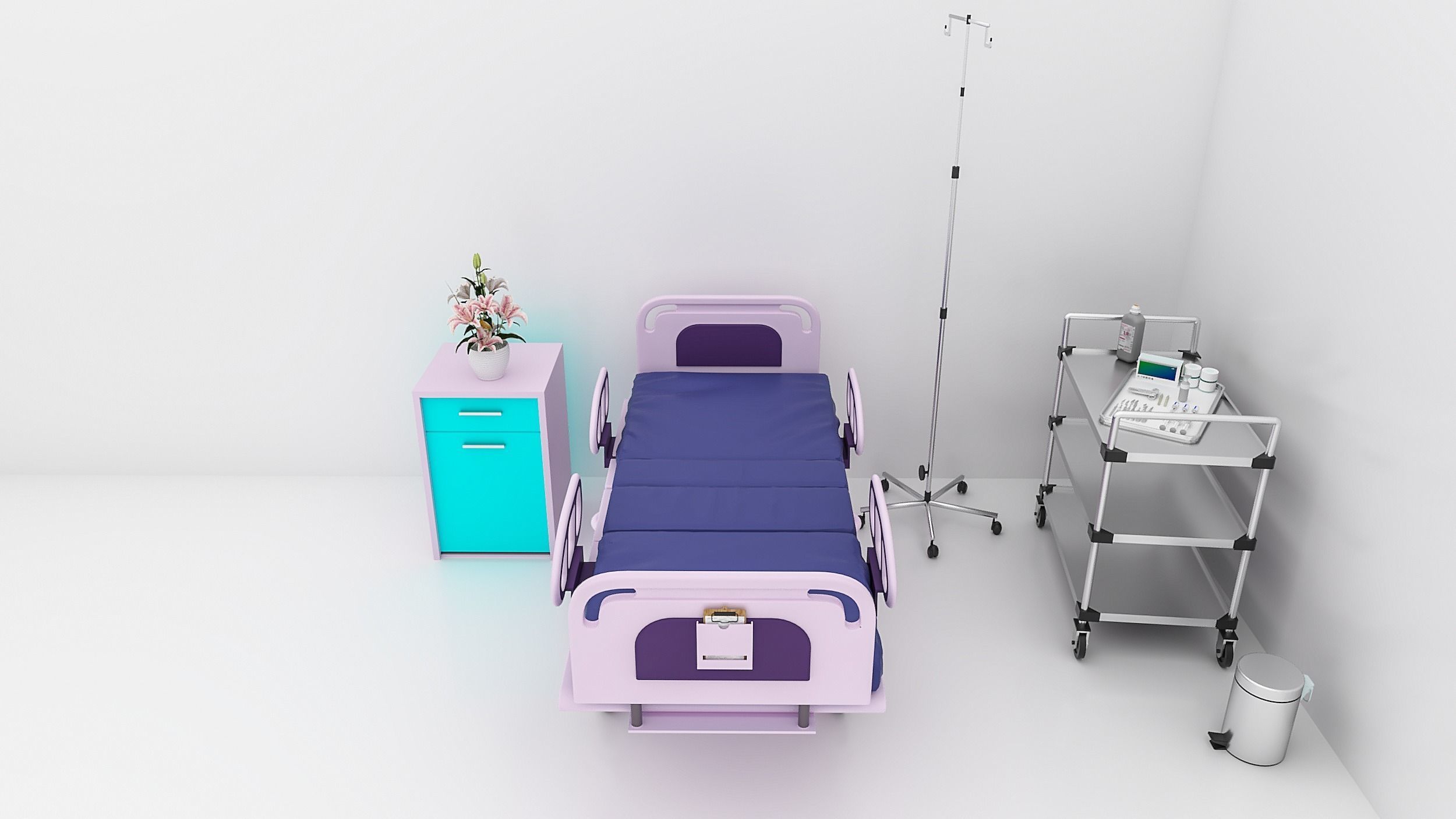 Medical furniture - Equipment - Hospital Bed- 3D model_2