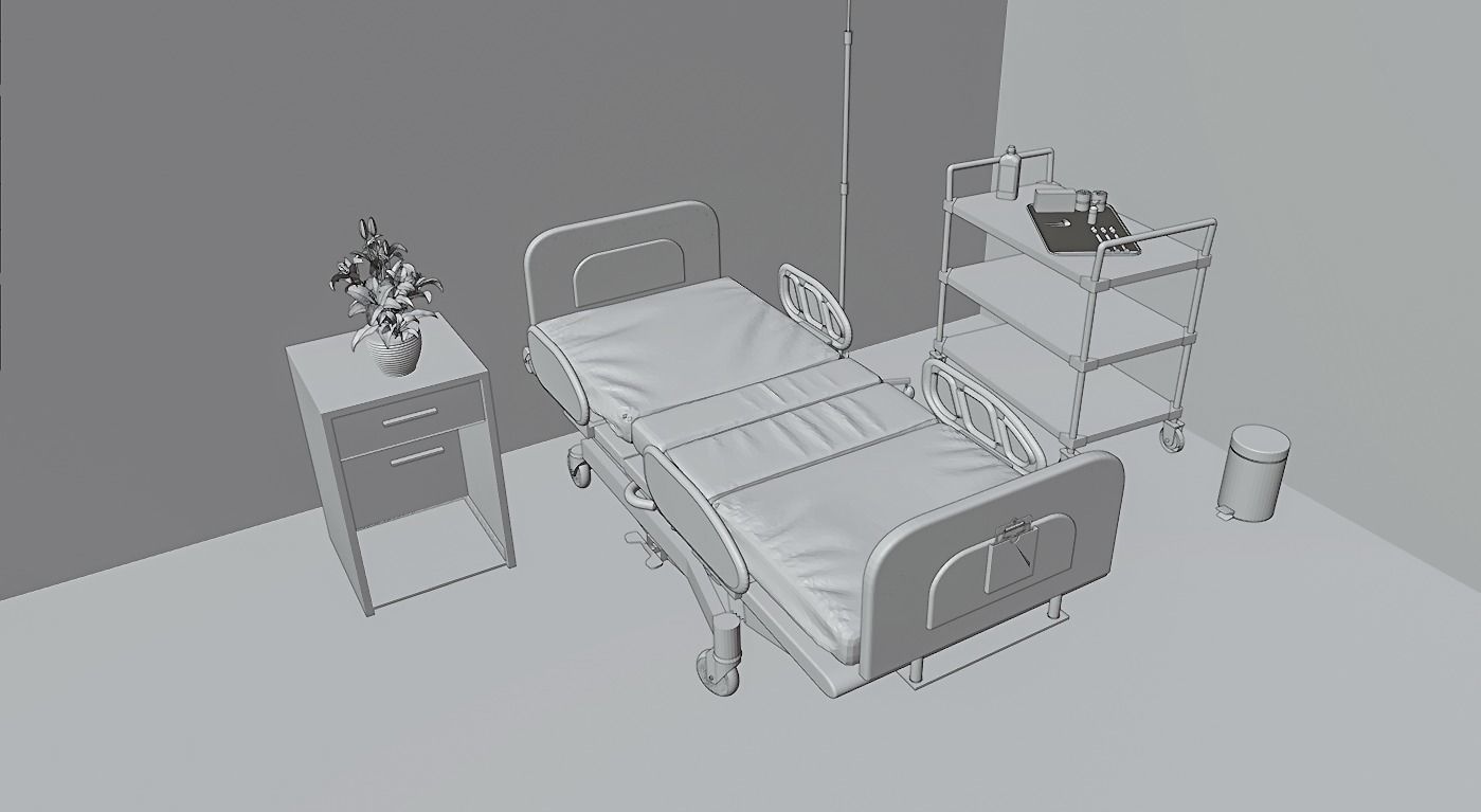 Medical furniture - Equipment - Hospital Bed- 3D model_7