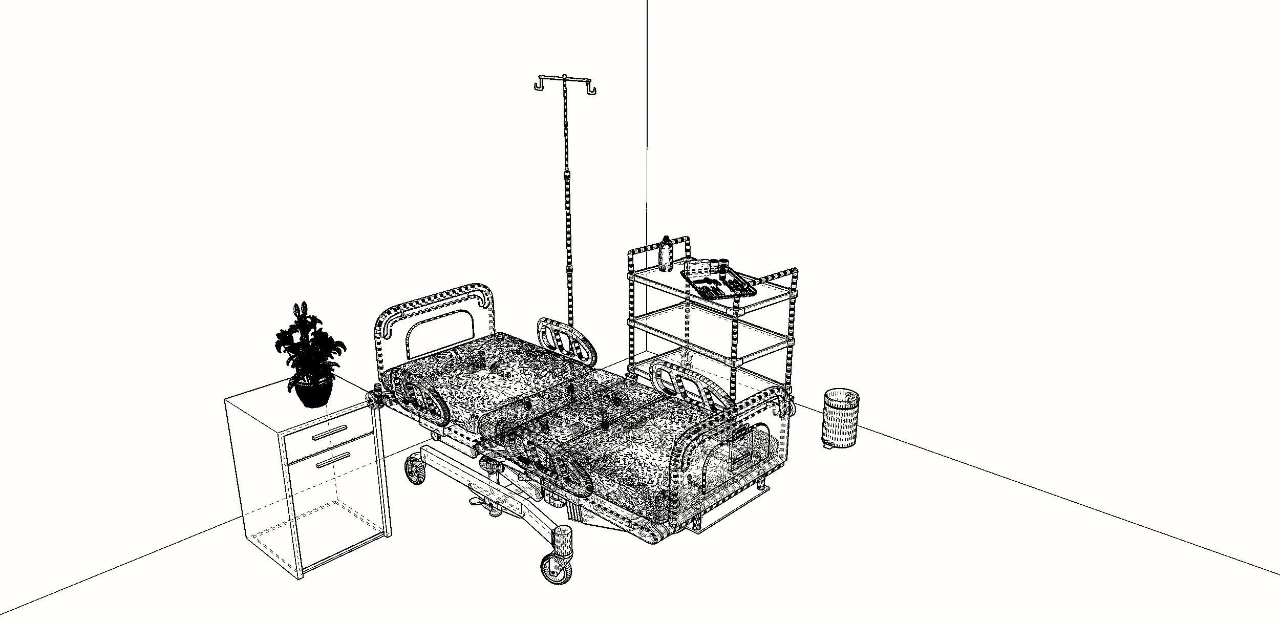 Medical furniture - Equipment - Hospital Bed- 3D model_6