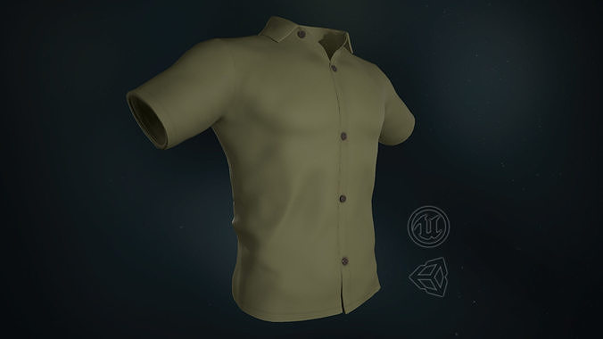 Yellow Summer Shirt Low-poly 3D model