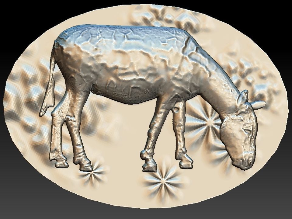 DONKEY golden cow 3D model_21