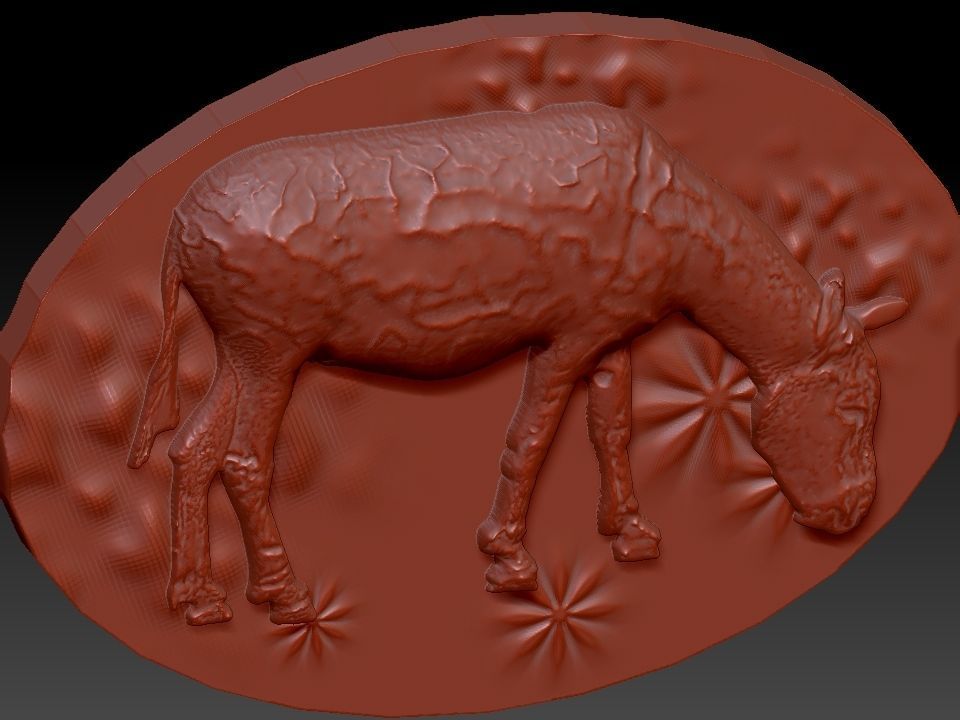 DONKEY golden cow 3D model_5