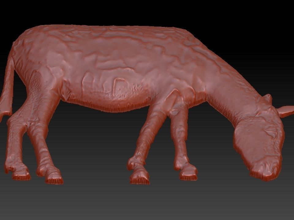 DONKEY golden cow 3D model_4