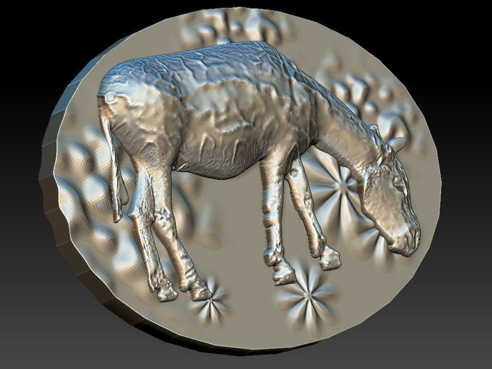 DONKEY golden cow 3D model_2