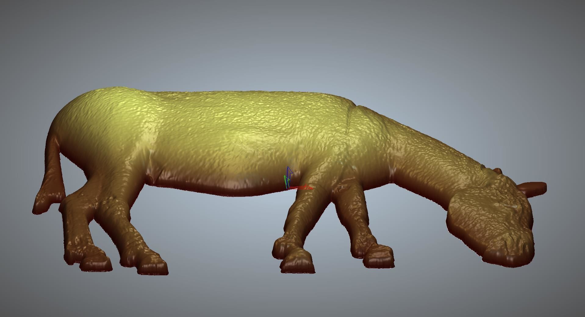 DONKEY golden cow 3D model_32