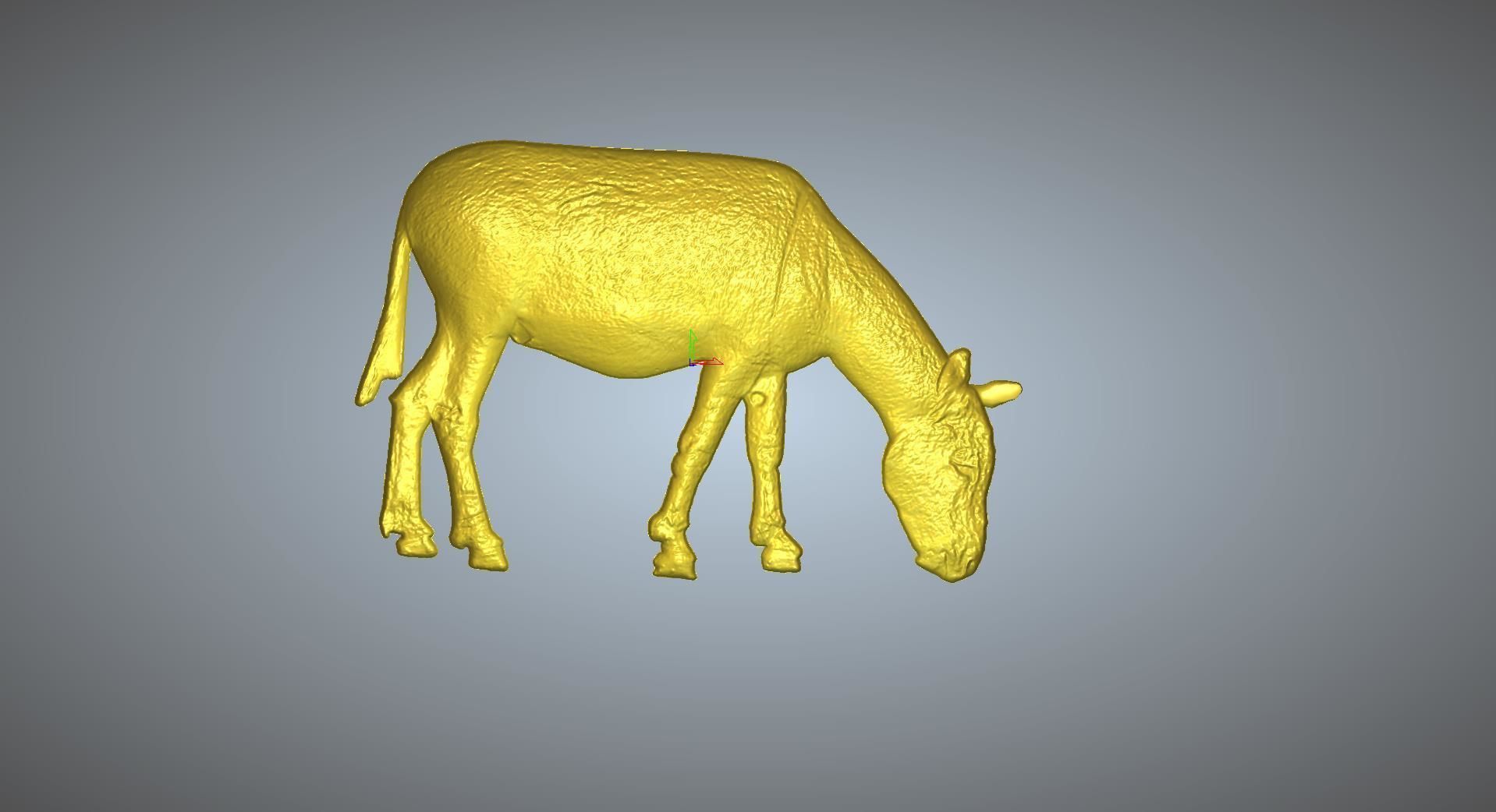 DONKEY golden cow 3D model_3