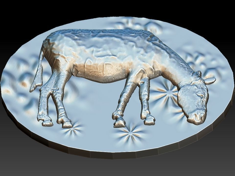 DONKEY golden cow 3D model_22