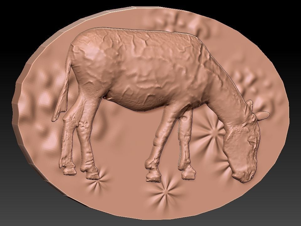 DONKEY golden cow 3D model_15