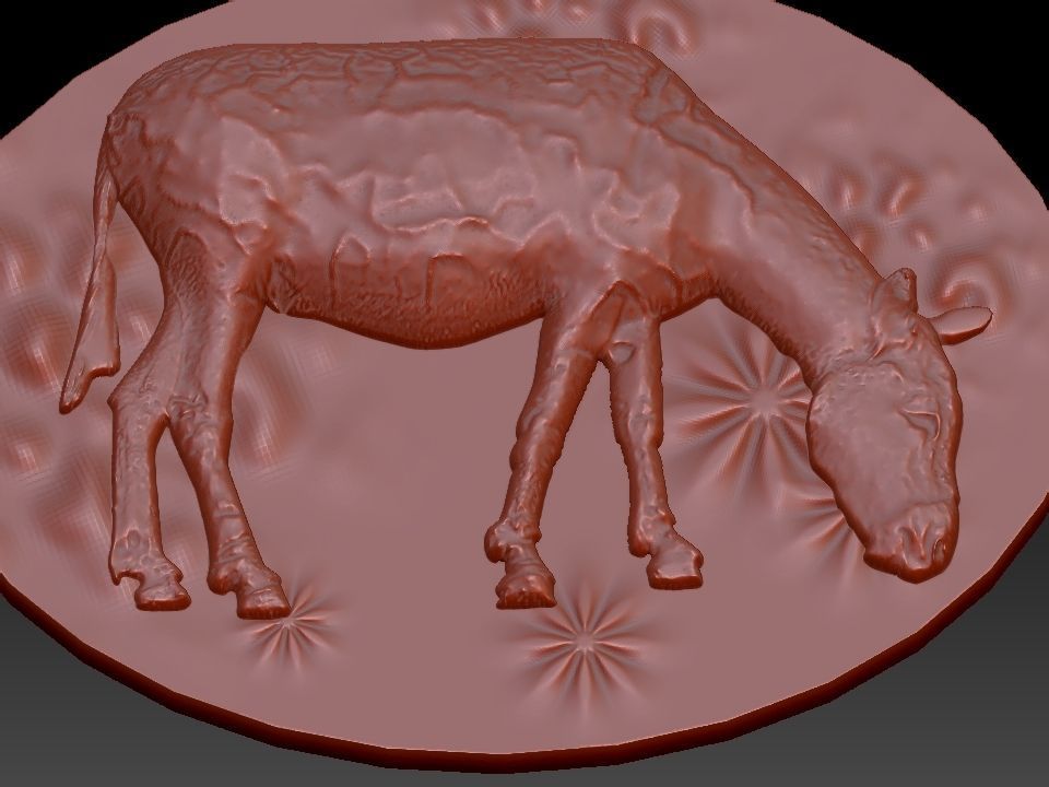 DONKEY golden cow 3D model_7