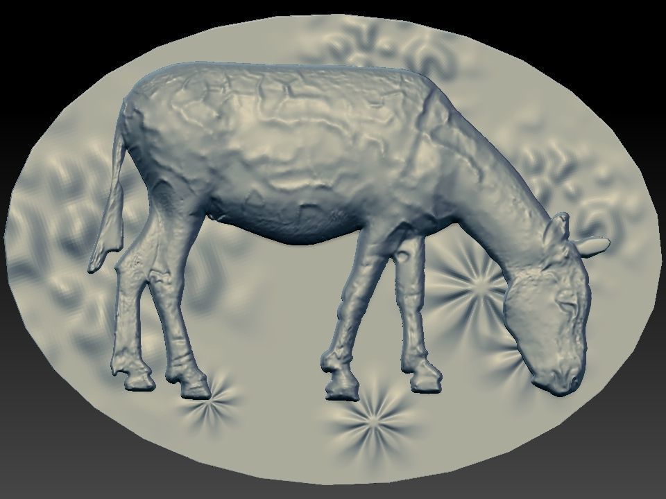 DONKEY golden cow 3D model_28