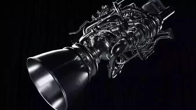 SpaceX raptor rocket engine Free low-poly 3D model