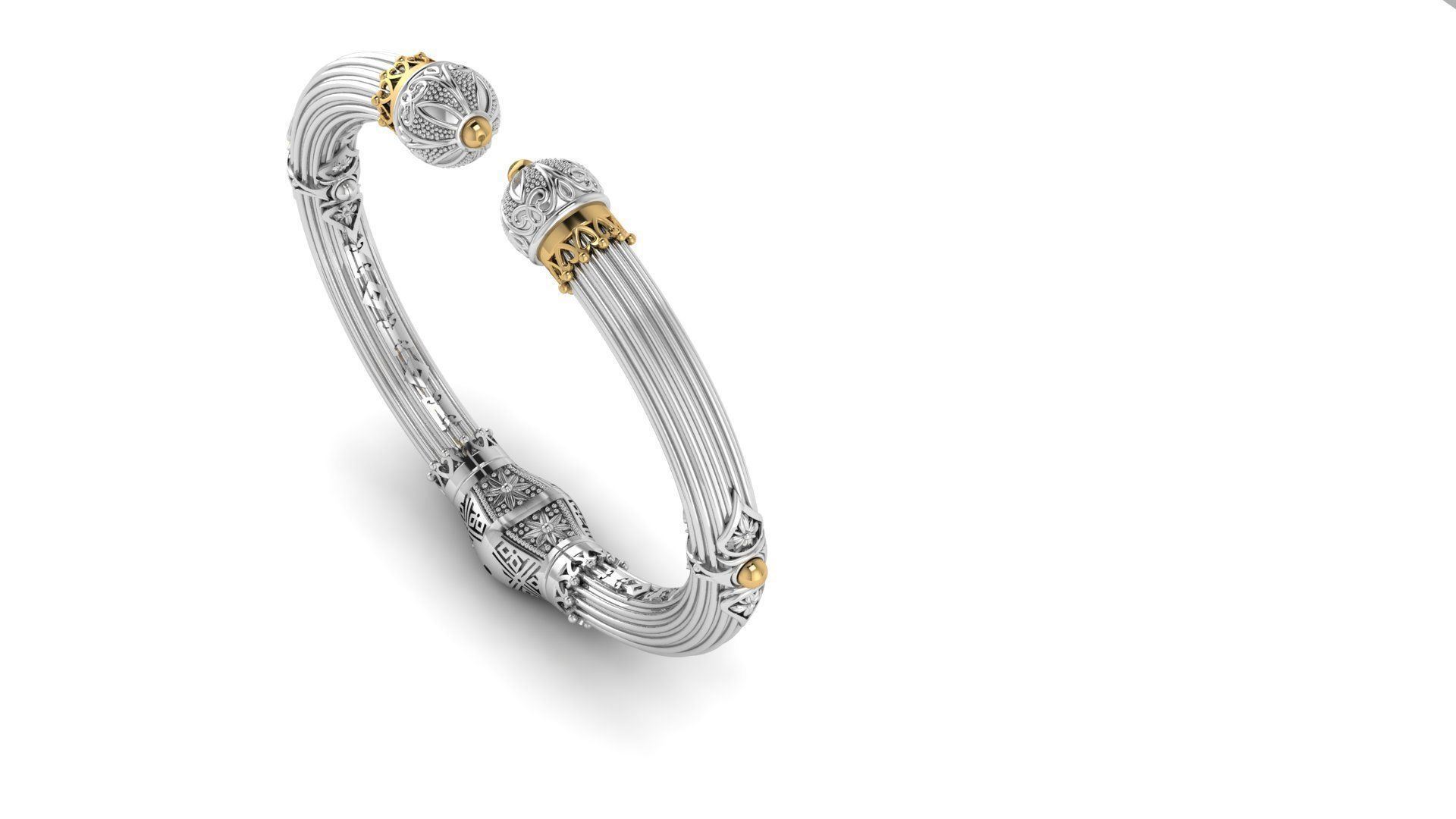 Bracelet with patterns antique bracelet 3D print model 3D print model_1