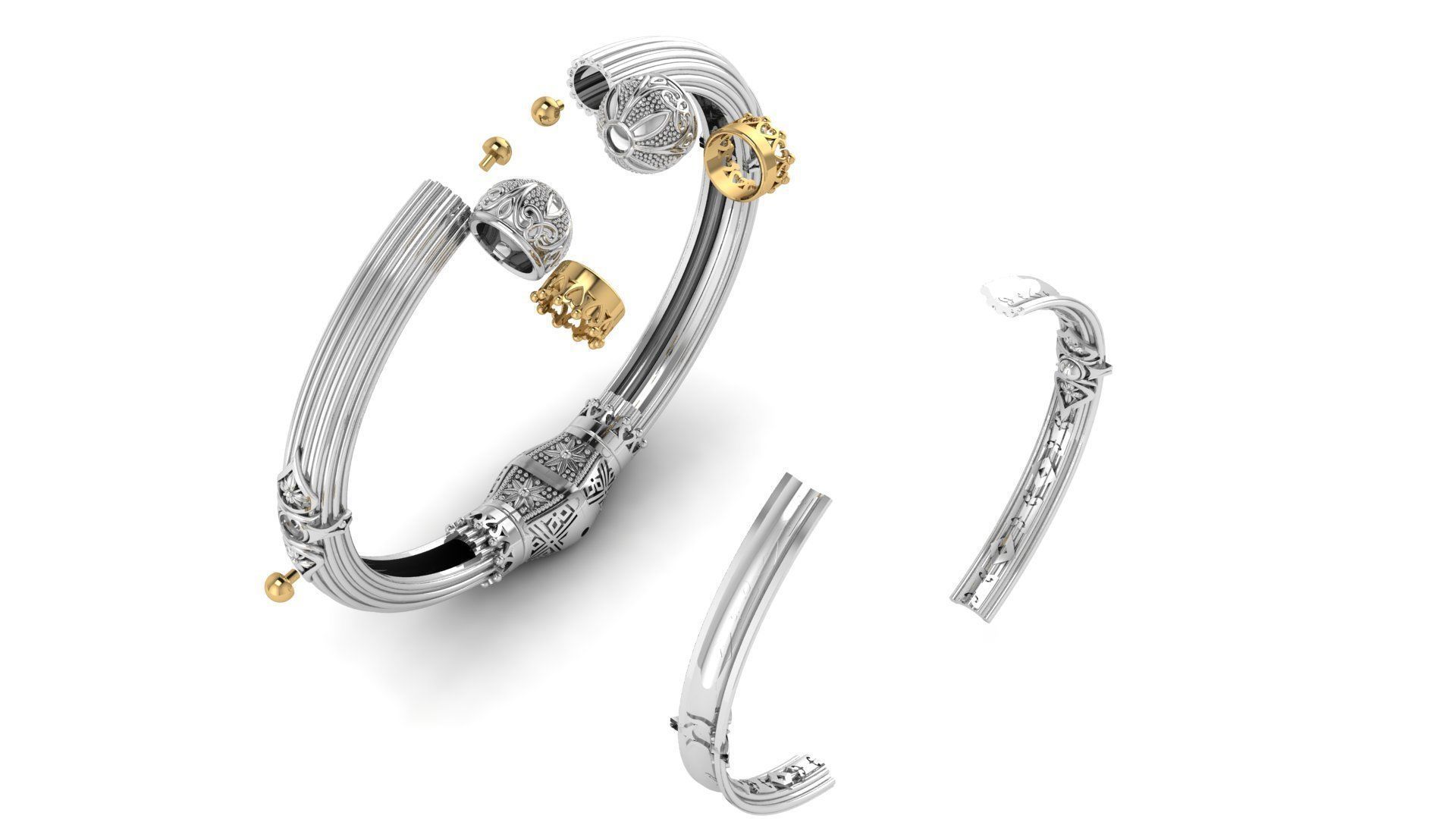 Bracelet with patterns antique bracelet 3D print model 3D print model_2