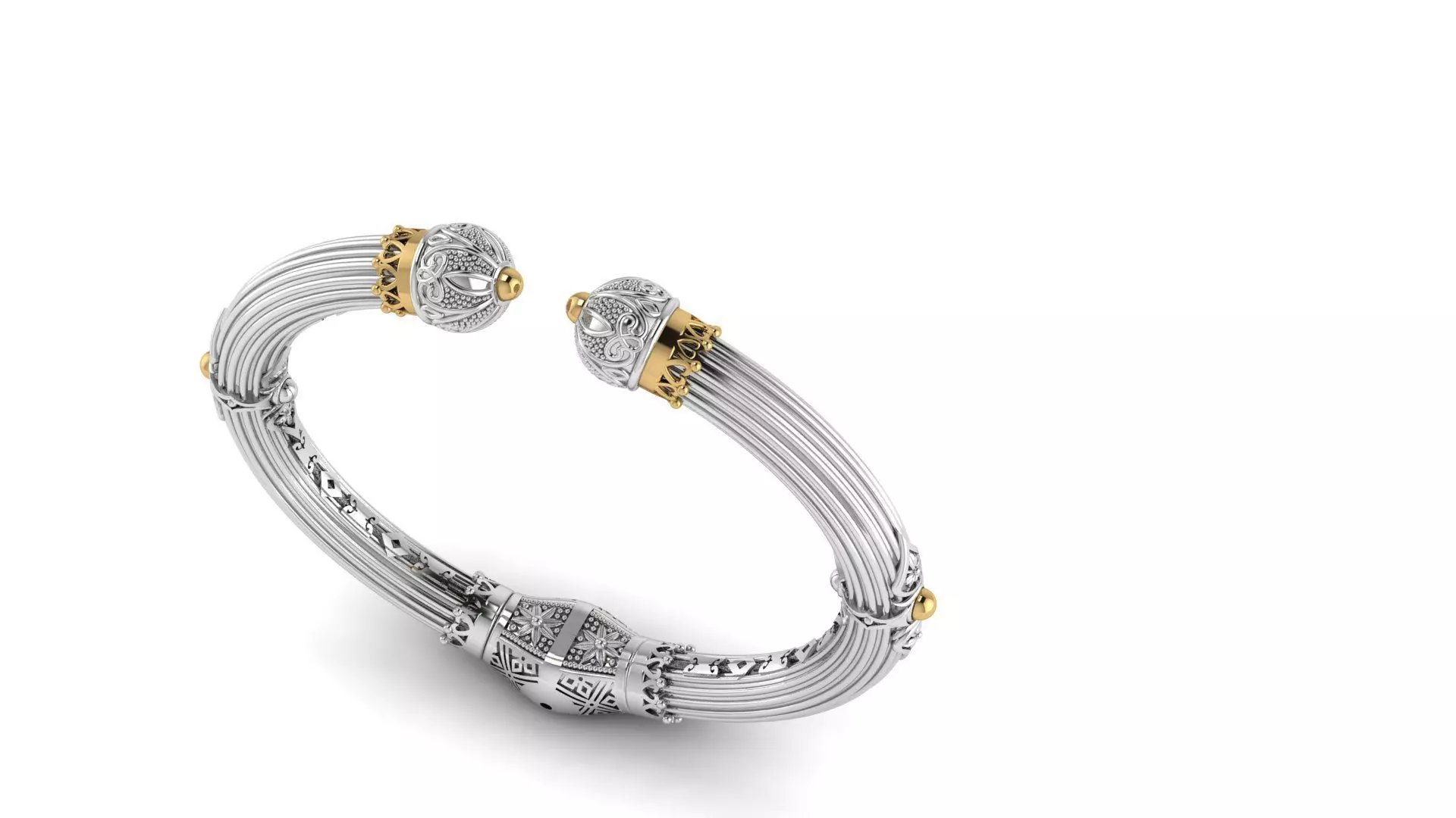 Bracelet with patterns antique bracelet 3D print model 3D print model_0