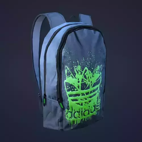 backpack with neon letters