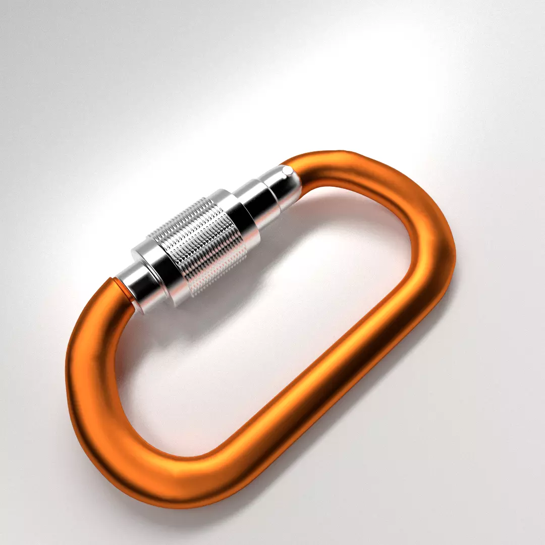 Carabiner orange 3D model_0