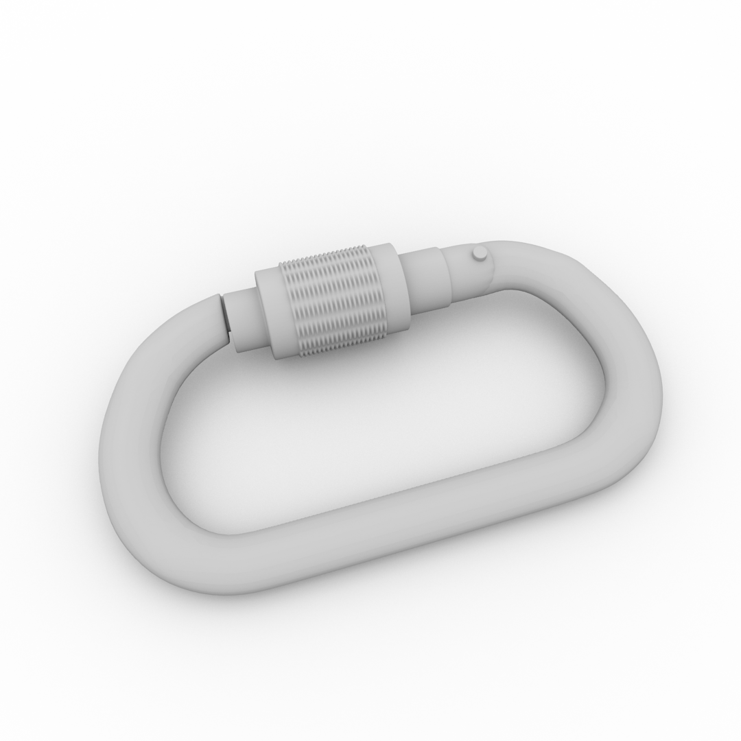 Carabiner orange 3D model_3