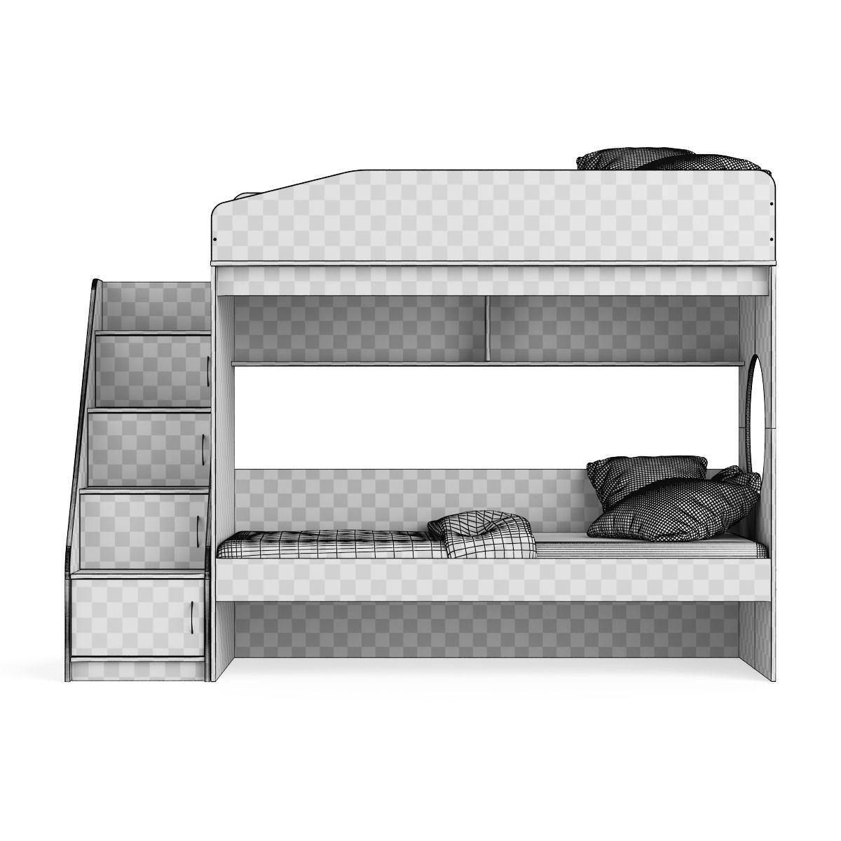 Legenda K10 with LY10 childrens modular bed 3D model_7