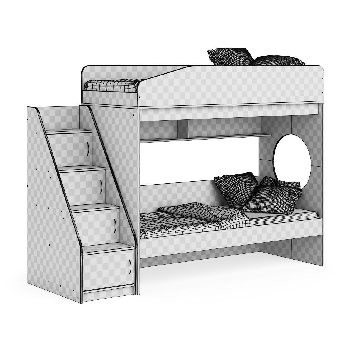 Legenda K10 with LY10 childrens modular bed 3D model_6