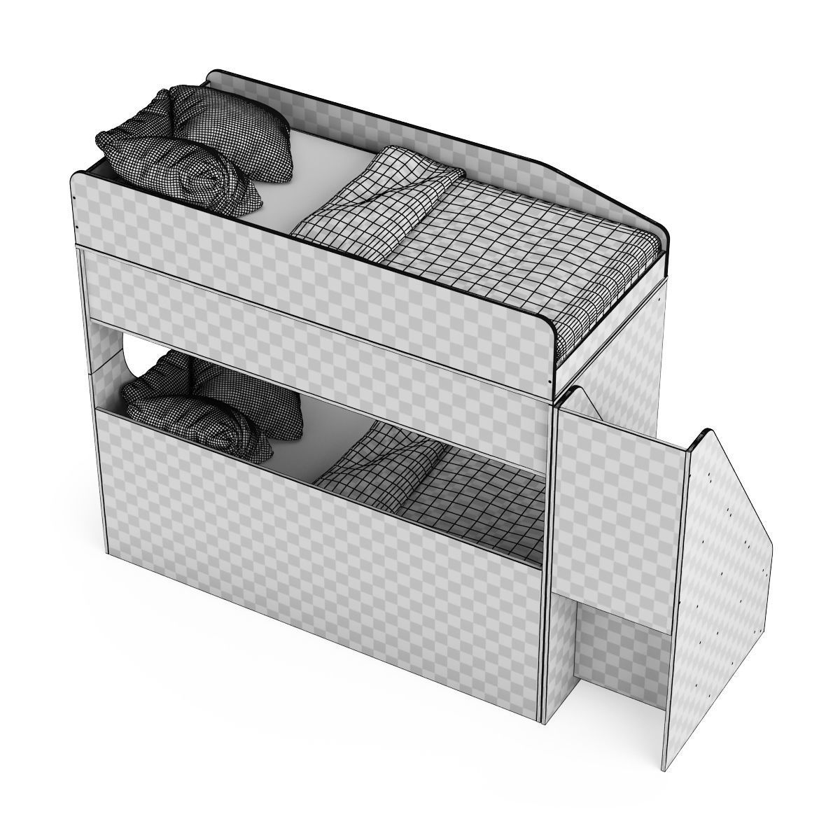 Legenda K10 with LY10 childrens modular bed 3D model_9