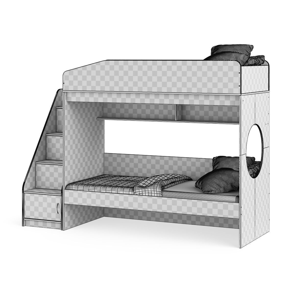 Legenda K10 with LY10 childrens modular bed 3D model_8