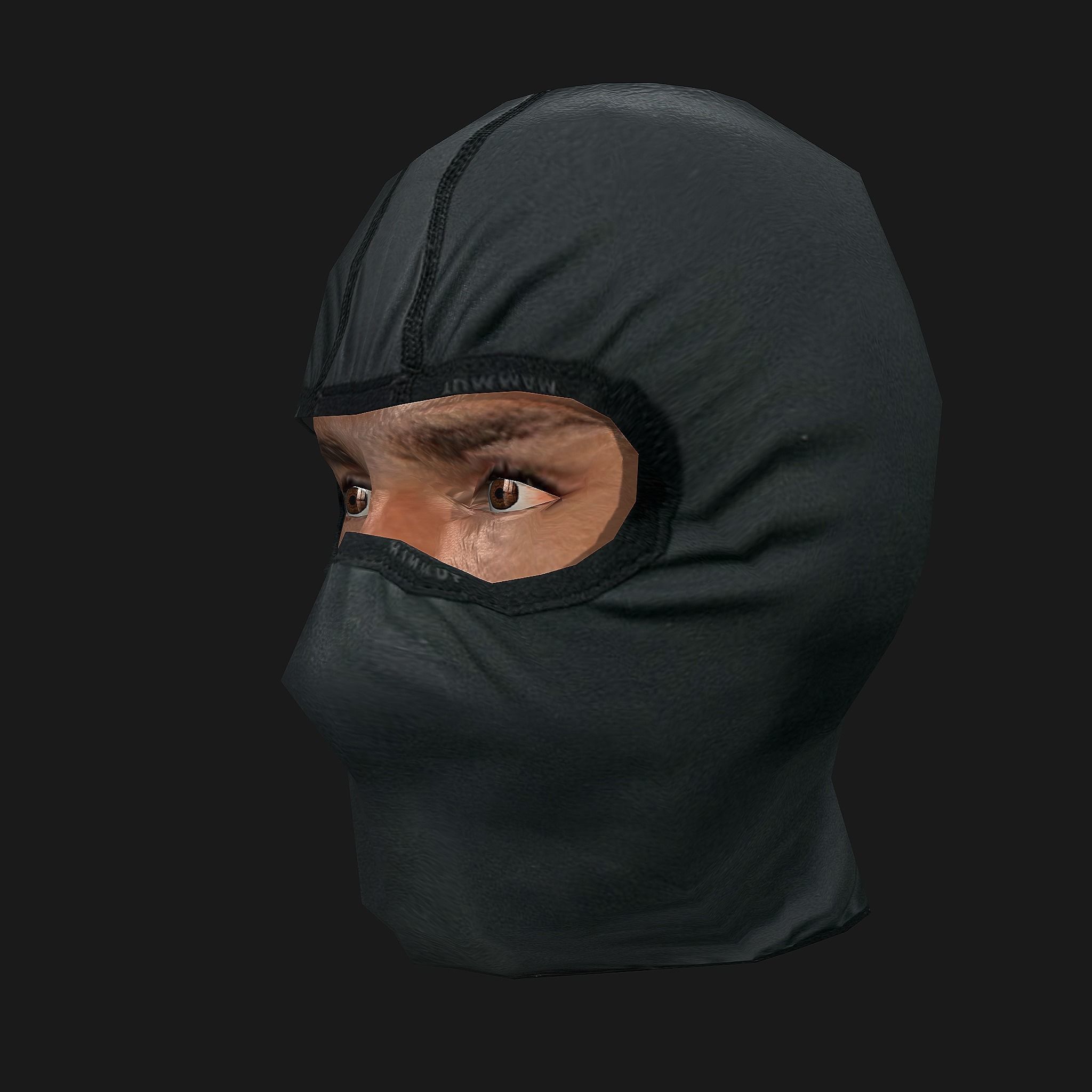 Mask1 neoprene balaclava Low-poly 3D model_1