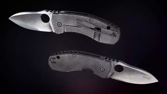 Tactical and survival knife game-ready 3D model