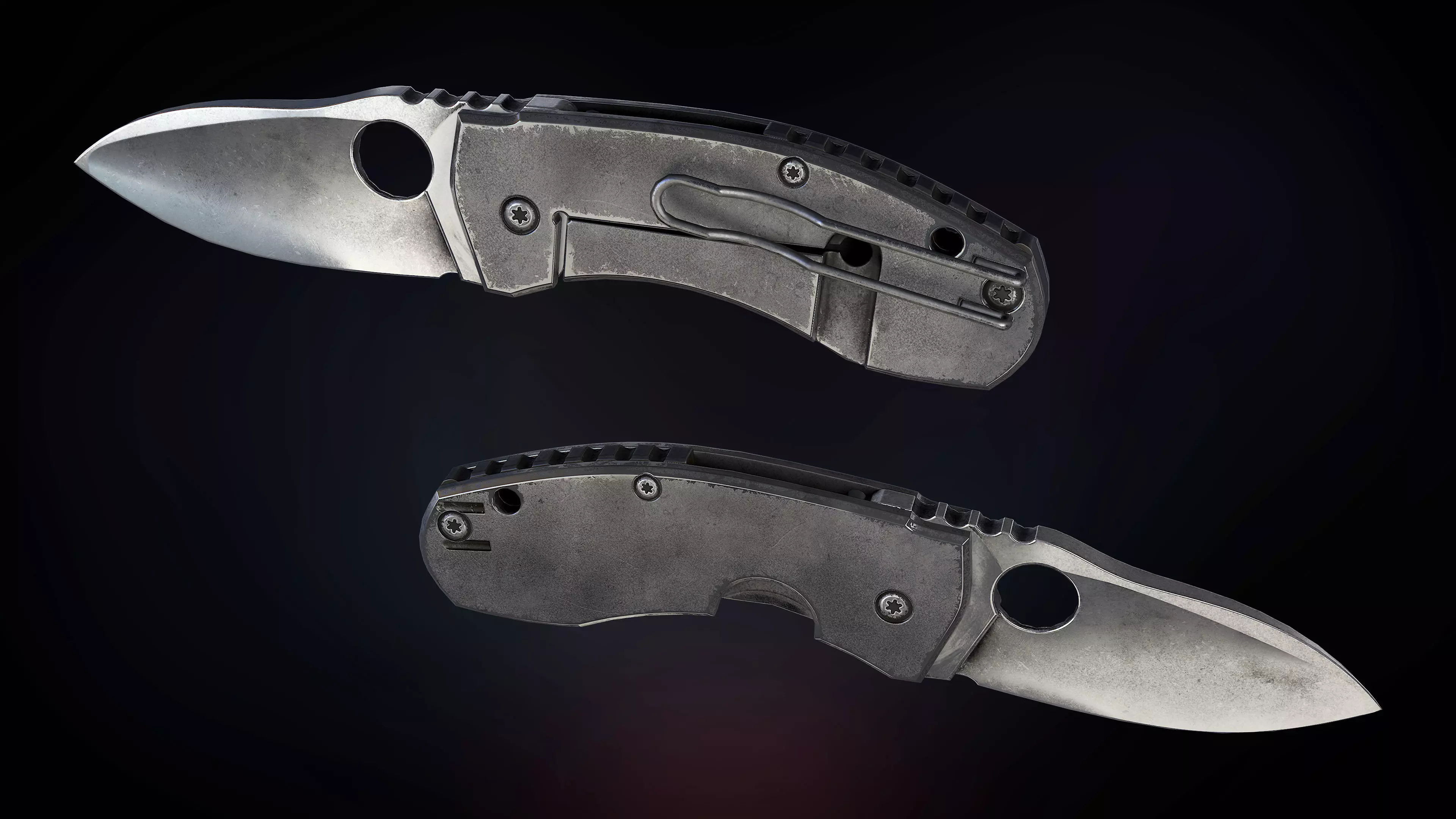 Tactical and survival knife game-ready 3D model Low-poly 3D model