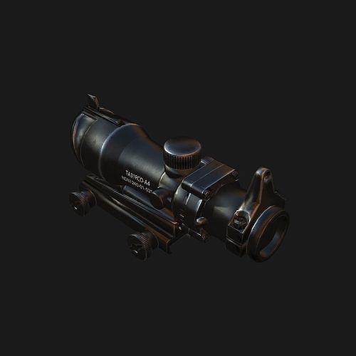  optical sight ACOG Low-poly 3D model