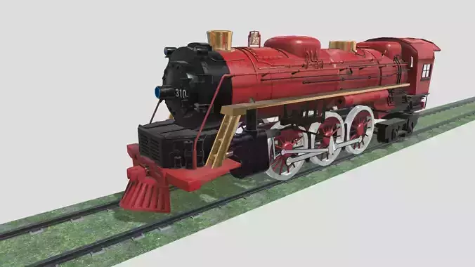 Steam Engine Train Wagon  Low-poly 3D model