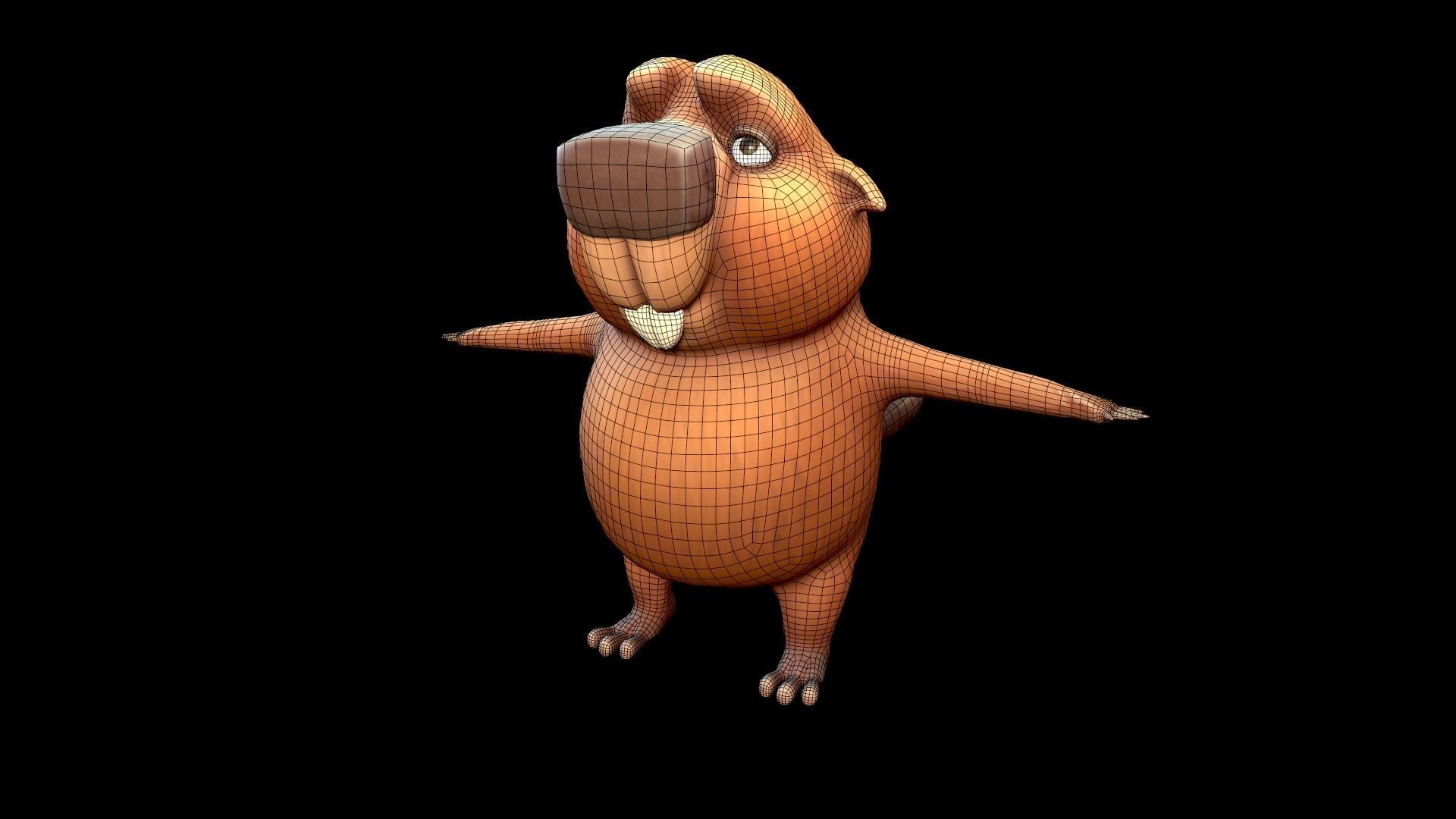 Stylized Beaver Low-poly 3D model_3