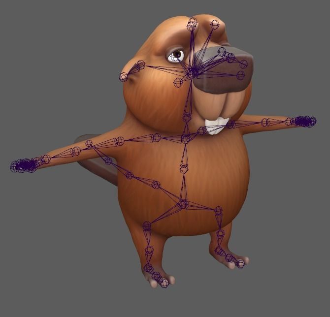 Stylized Beaver Low-poly 3D model_5